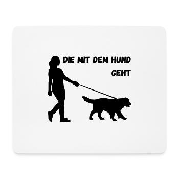 Die mit dem Hund geht - Mousepad (Querformat) - Weiß - Vorne