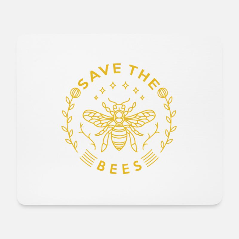 Save the Bees - Rettet die Bienen Logo - Mousepad (Querformat) - Weiß