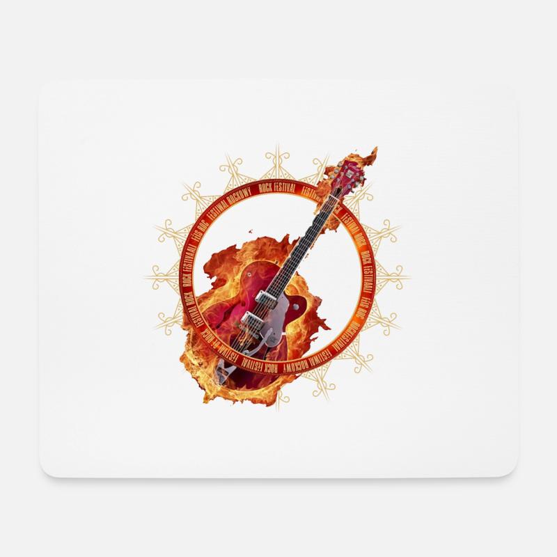 Rock Festival Musik Gitarre - Mousepad (Querformat) - Weiß