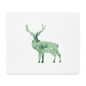 Animal design deer deer forest trees firs nature - Mouse Pad (horizontal) - white - Front