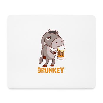 Drunkey âne drôle avec de la bière - Tapis de souris (format paysage) - blanc - Devant