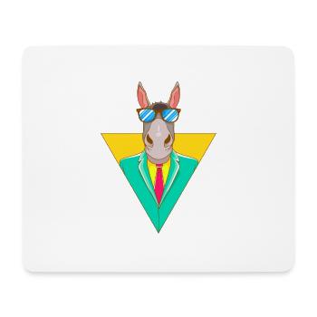 Cooler Business Esel mit Sonnenbrille - Mousepad (Querformat) - Weiß - Vorne