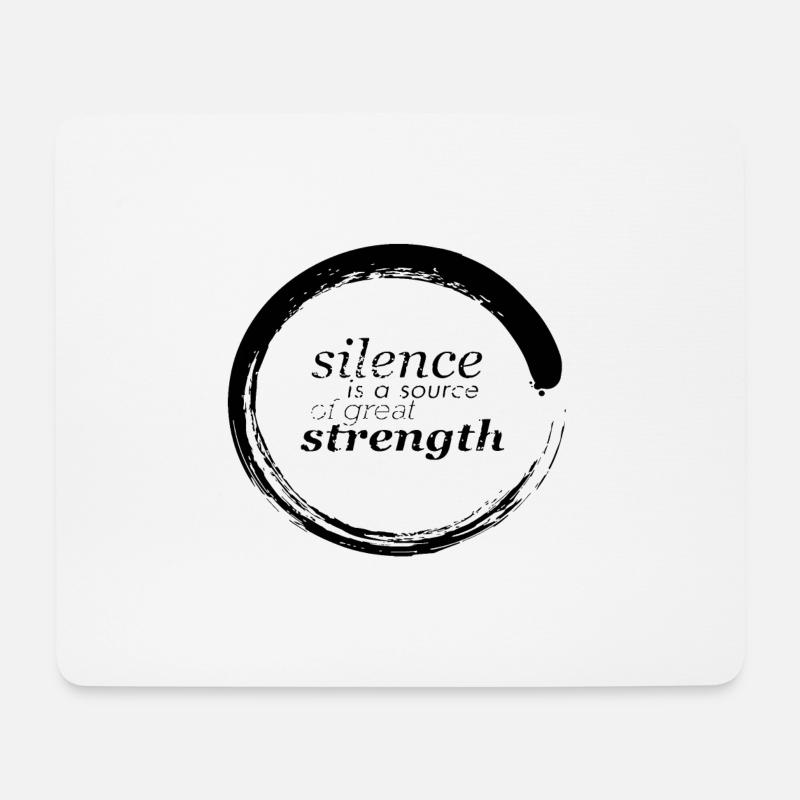 Stille ist eine Quelle großer Stärke - Mousepad (Querformat) - Weiß