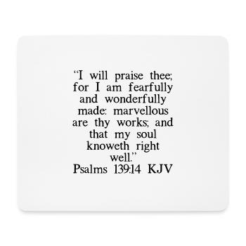 Psalms 139: 14 King James Version - Mousepad (Querformat) - Weiß - Vorne