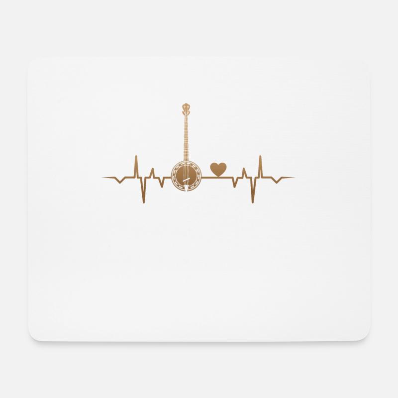 Banjo Heartbeat - Mousepad (Querformat) - Weiß