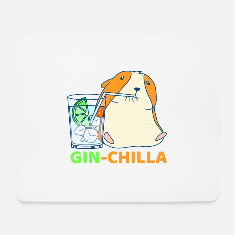 Gin-Chilla Süßer Chinchilla mit Gin Glas Geschenk - Mousepad (Querformat) - Weiß