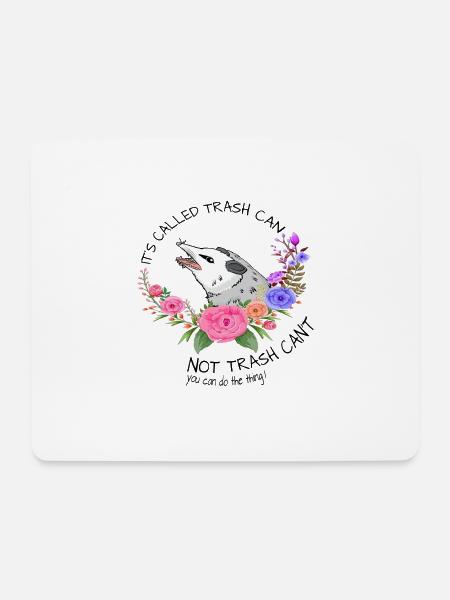 Opossum mit Blumen Tee - Mousepad (Querformat) - Weiß