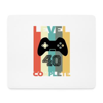40e anniversaire rétro Gamer niveau 40 terminé - Tapis de souris (format paysage) - blanc - Devant
