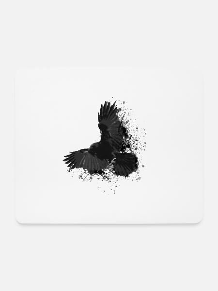 Rabe - Mousepad (Querformat) - Weiß