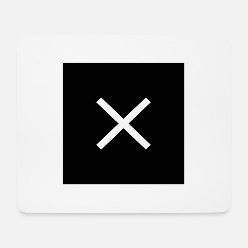 Kreuz Weiß auf Schwarz - Mousepad (Querformat) - Weiß