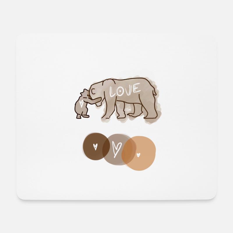LOVE, LIEBE, BÄRENLIEBE, MAMA, BABY, BÄR, LIEBE - Mousepad (Querformat) - Weiß