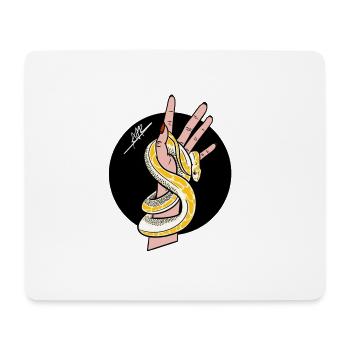 Serpent et main - Tapis de souris (format paysage) - blanc - Devant