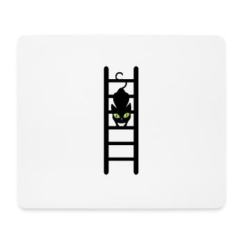 Katze auf seiner Leiter - Mousepad (Querformat) - Weiß - Vorne