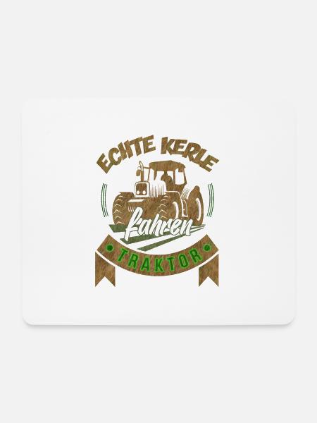 Echte Kerle fahren Traktor Landwirt Bauer Geschenk - Mousepad (Querformat) - Weiß