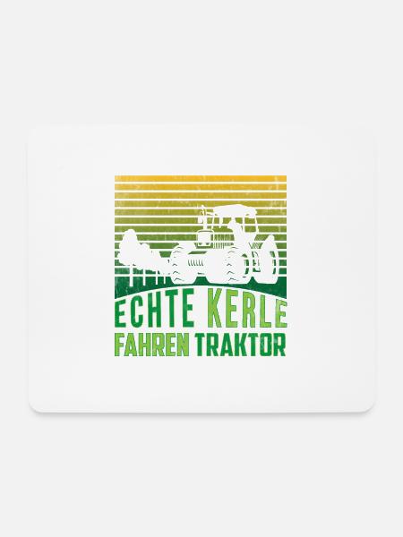 Echte Kerle fahren Traktor Landwirt Bauer Geschenk - Mousepad (Querformat) - Weiß