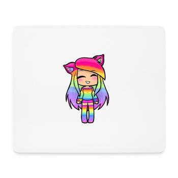 Regenbogen Gacha Mädchen - Mousepad (Querformat) - Weiß - Vorne