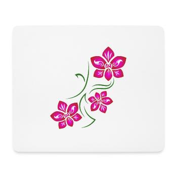 Hawaii Orchideen Tattoo Blumenliebhaber - Mousepad (Querformat) - Weiß - Vorne