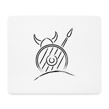 Viking Wikinger mit Schild und Speer - Mousepad (Querformat) - Weiß - Vorne