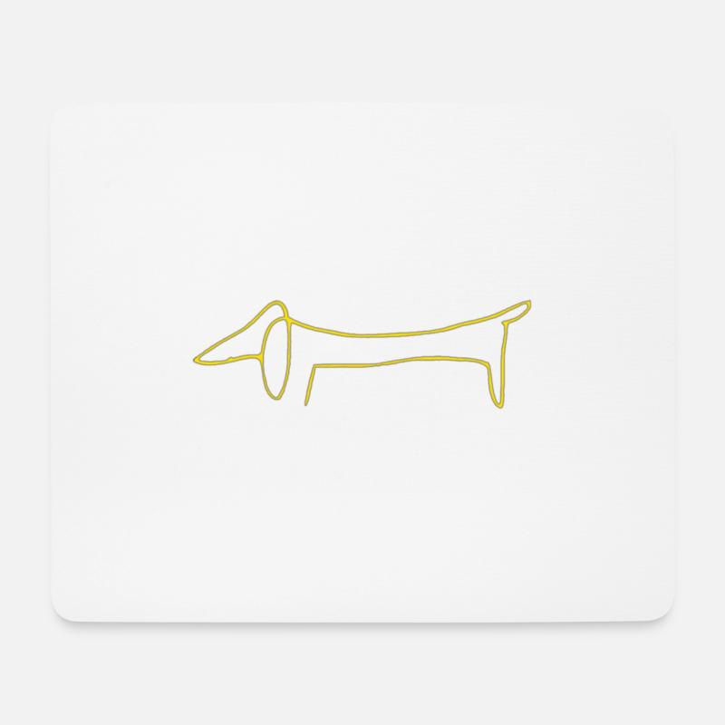 Pic Dackel minimalistisch - Mousepad (Querformat) - Weiß