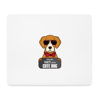 Cute dog mugshot arrest photo joke fun - Mouse Pad (horizontal) - white - Front