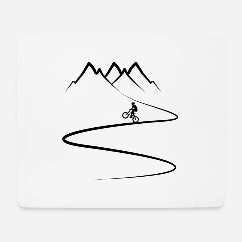 BMX - Downhill - Berge - Gebirge - Mousepad (Querformat) - Weiß