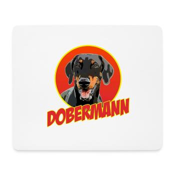 Doberman Pinscher - Tapis de souris (format paysage) - blanc - Devant