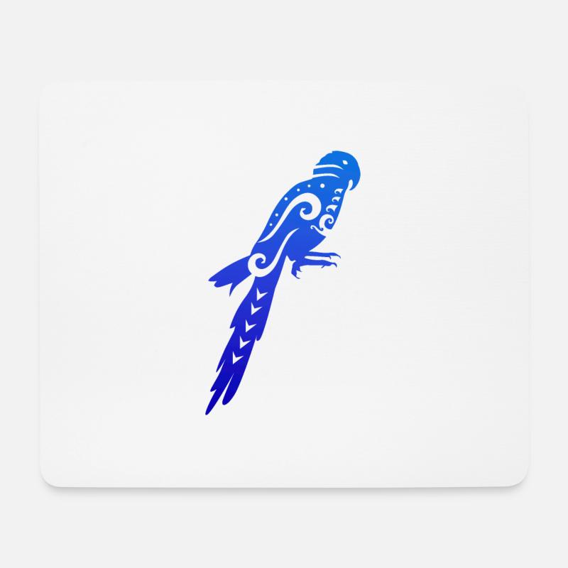 Maori Blue Macow Papagei Tribal Tattoo Geschenk - Mousepad (Querformat) - Weiß