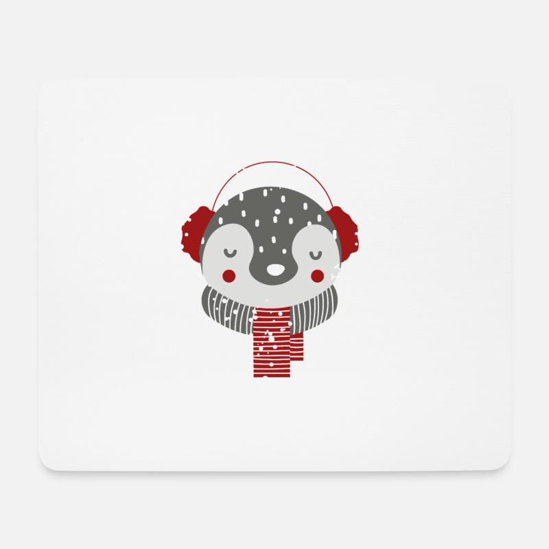 Pinguin Schnee Geschenk süß Winter Motiv - Mousepad (Querformat) - Weiß