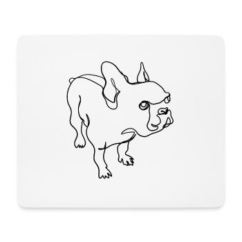 Französische Bulldoge - Mousepad (Querformat) - Weiß - Vorne
