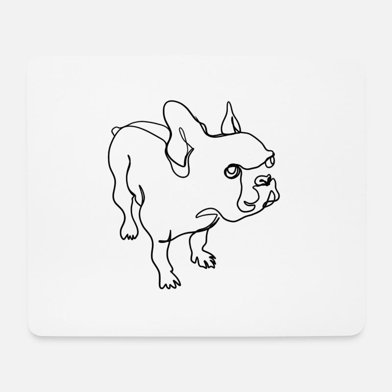 Französische Bulldoge - Mousepad (Querformat) - Weiß