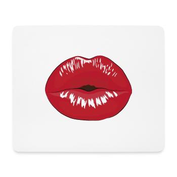 Kiss - Mousepad (Querformat) - Weiß - Vorne