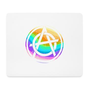 Colorful anarchy symbol punk logo anarchists - Mouse Pad (horizontal) - white - Front