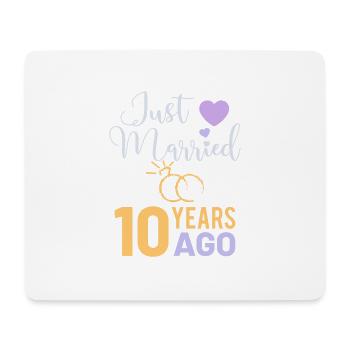 10 ans de mariage anniversaire de mariage cadeau de mariage - Tapis de souris (format paysage) - blanc - Devant