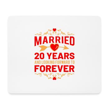 Cadeau d'anniversaire de mariage de 20 ans - Tapis de souris (format paysage) - blanc - Devant