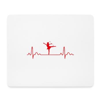Heartbeat Baton Twirling Funny Gift Idea - Mouse Pad (horizontal) - white - Front