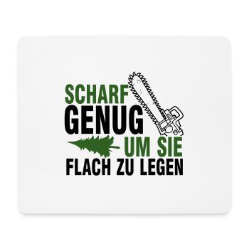 Holzarbeiter Holzfäller Motorsäge Förster - Mousepad (Querformat) - Weiß - Vorne