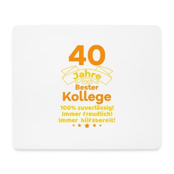 40 Jahre bester Kollege Dienstjubiläum Geschenk - Mousepad (Querformat) - Weiß - Vorne