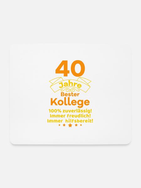 40 Jahre bester Kollege Dienstjubiläum Geschenk - Mousepad (Querformat) - Weiß