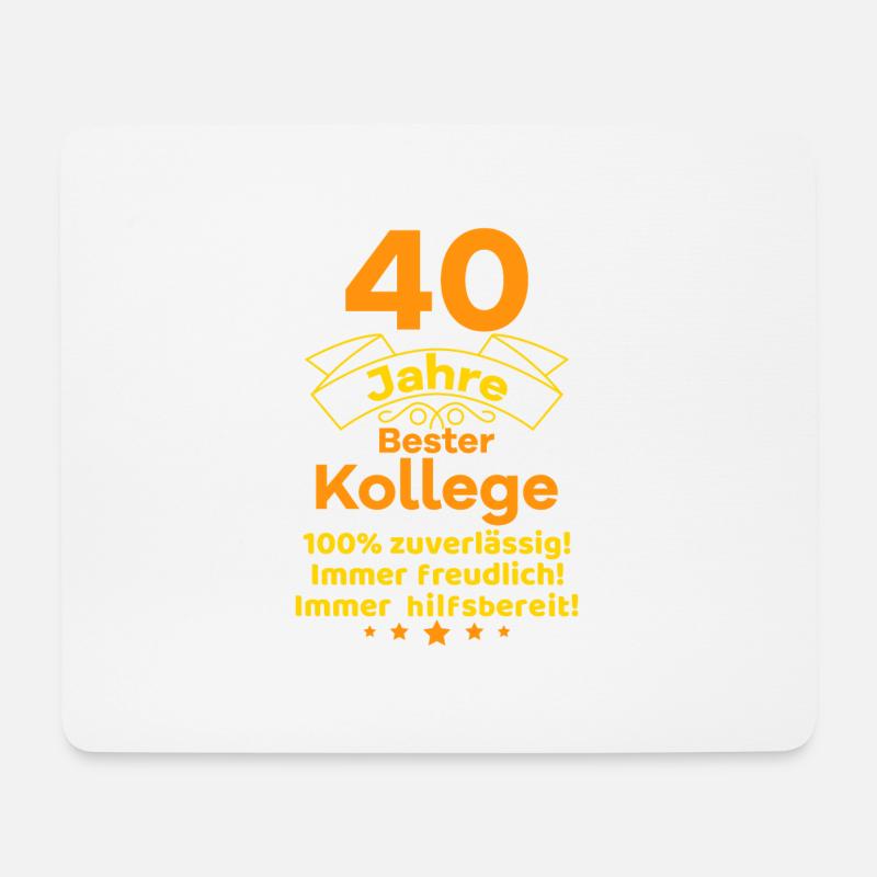 40 Jahre bester Kollege Dienstjubiläum Geschenk - Mousepad (Querformat) - Weiß