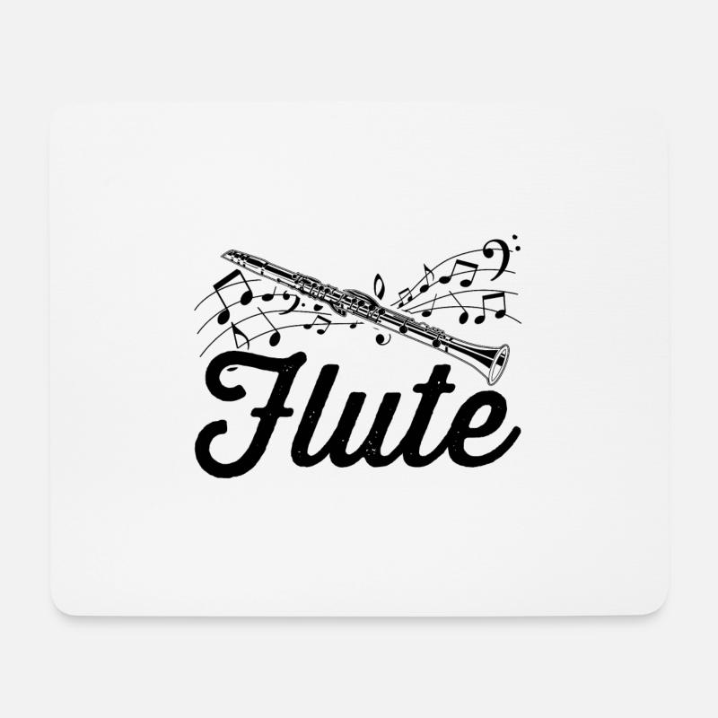 Flötist Musiker | Querflöte Orchester Geschenkidee - Mousepad (Querformat) - Weiß