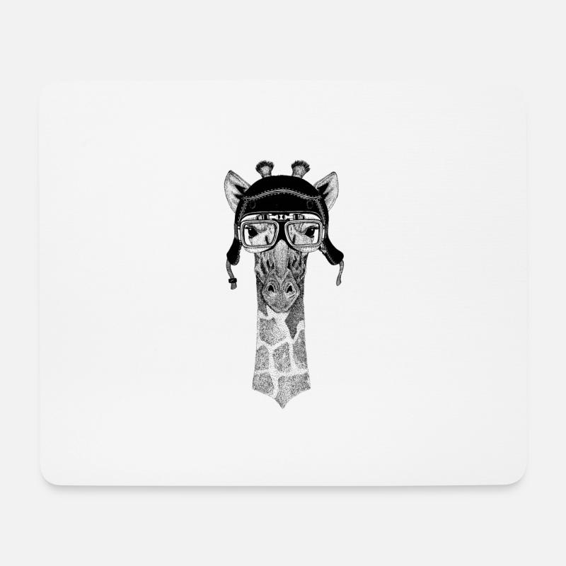Giraffenpilot - Mousepad (Querformat) - Weiß