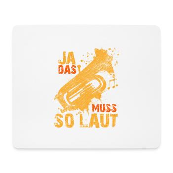 Herren Tuba Spruch - Mousepad (Querformat) - Weiß - Vorne