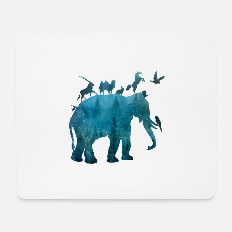 Arche mit Tieren - Mousepad (Querformat) - Weiß