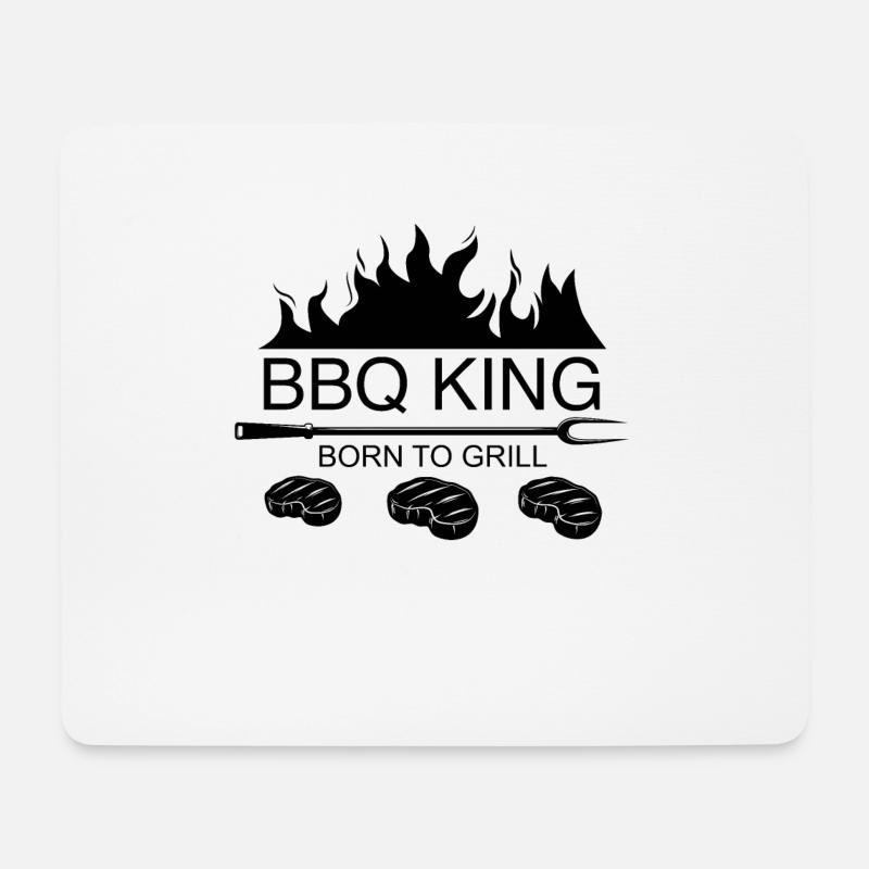 BBQ King - Born to grill - Mousepad (Querformat) - Weiß