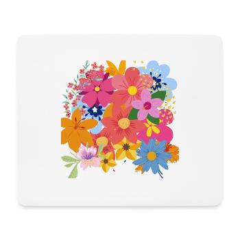 Bouquet de fleurs de printemps - Tapis de souris (format paysage) - blanc - Devant