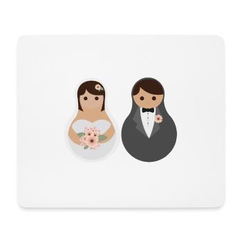 Russland Matrjoschka-Puppen Hochzeitsgeschenk - Mousepad (Querformat) - Weiß - Vorne