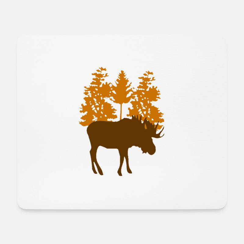 Elch - Mousepad (Querformat) - Weiß