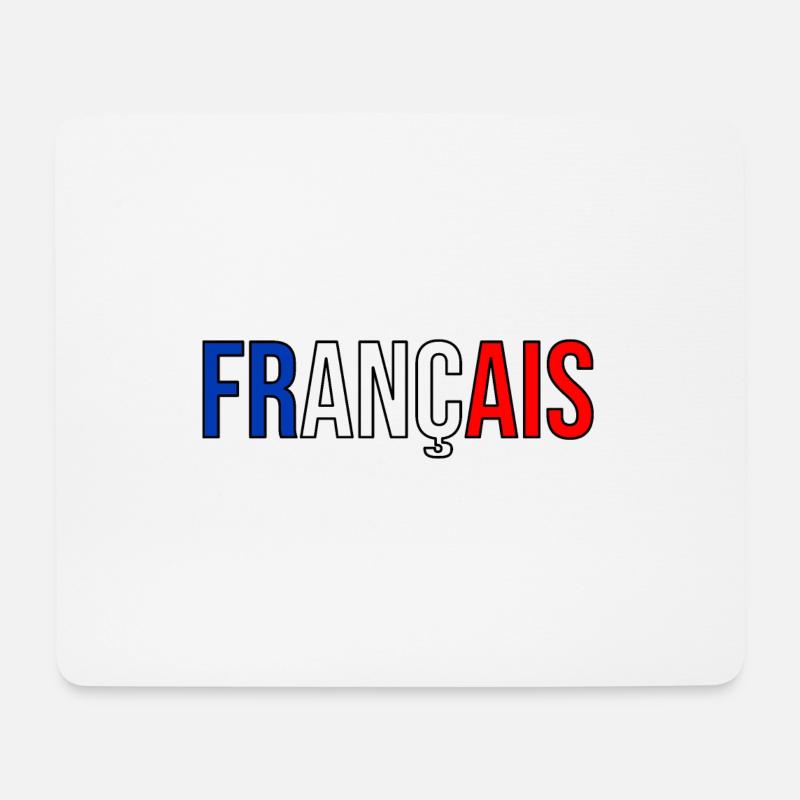 Französisches Flaggenlandland blau weiß rotes Logo - Mousepad (Querformat) - Weiß