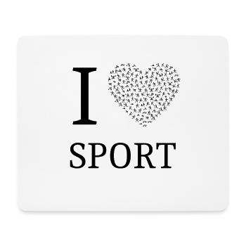 I love Sport - Mousepad (Querformat) - Weiß - Vorne