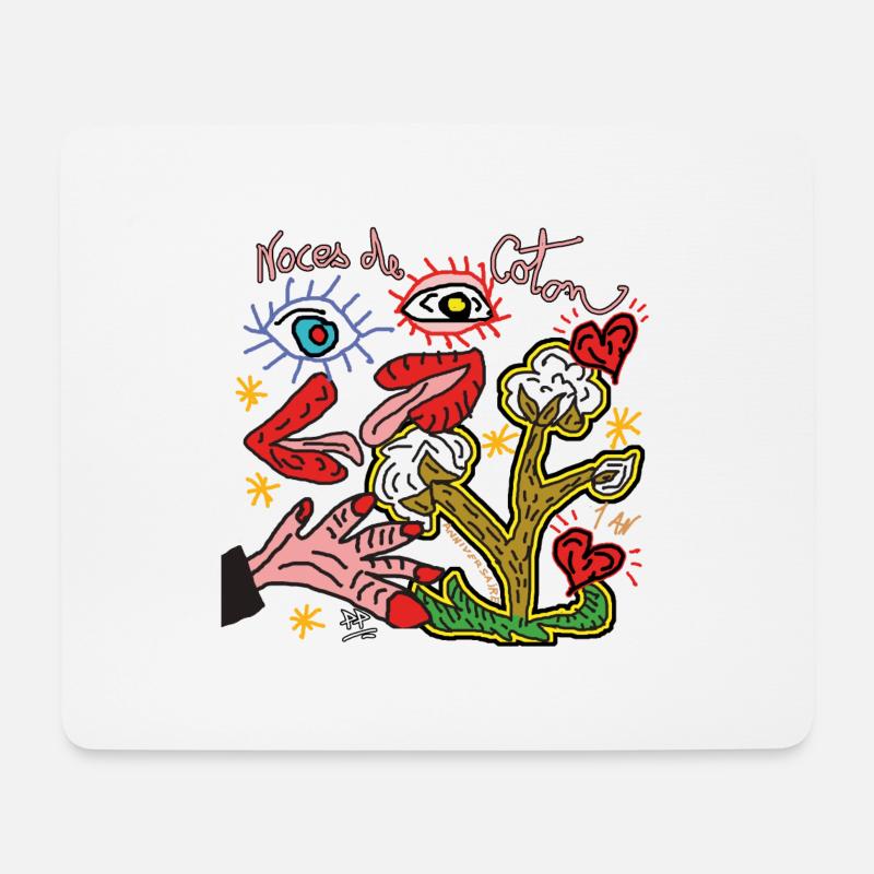 Baumwolle - Mousepad (Querformat) - Weiß